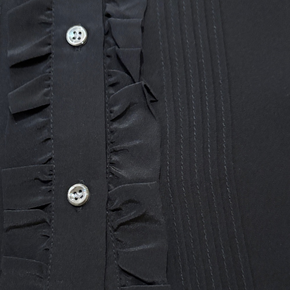 J.Crew Silk Ruffled Button-Up Blouse - Picture 6 of 7